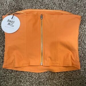 Princess Polly Martello Corset Top Orange NWT